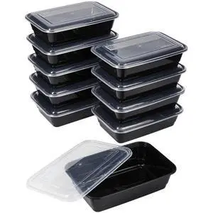 Meal Prep Containers, Single Compartment 10-Pack, BPA-Free Reusable Food Storage, Black, Microwave & Freezer Safe, Stackable Meal Prep Containers for Lunches and Snacks Meal Prep Containers, Single Compartment 10-Pack, BPA-Free Reusable Food Storage, Black, Microwave & Freezer Safe, Stackable Meal Prep Containers for Lunches and Snacks