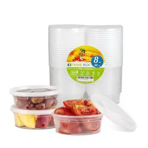 [8oz-40 Sets Plastic Containers with Airtight Lids, Food Storage Containers, Deli, Slime, Soup, Meal Prep Containers | BPA Free | Stackable | Leakproof | Microwave/Dishwasher/Freezer Safe [8oz-40 Sets Plastic Containers with Airtight Lids, Food Storage Containers, Deli, Slime, Soup, Meal Prep Containers | BPA Free | Stackable | Leakproof | Microwave/Dishwasher/Freezer Safe