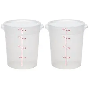 Food Storage Containers with Lids (BPA-Free) - 4 Quart - Food Grade Buckets with Lids (2 Pack) - For Dough Proofing and Brining (Translucent) Food Storage Containers with Lids (BPA-Free) - 4 Quart - Food Grade Buckets with Lids (2 Pack) - For Dough Proofing and Brining (Translucent)