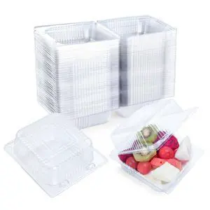 100 Count Clear Plastic Containers with Lids for Food, Thickened Disposable Sandwich Containers Clamshell Boxes for Cake Slice, Dessert, Hamburger, Salad, Pastry, Fruits, Takeout Tray 100 Count Clear Plastic Containers with Lids for Food, Thickened Disposable Sandwich Containers Clamshell Boxes for Cake Slice, Dessert, Hamburger, Salad, Pastry, Fruits, Takeout Tray