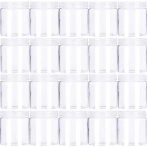 20 Pack 4oz/120ml Round Plastic Jars with Lids Empty Clear Slime Containers,Wide-Mouth Refillable Storage Containers for Cosmetics,Lotion,Food Storage 20 Pack 4oz/120ml Round Plastic Jars with Lids Empty Clear Slime Containers,Wide-Mouth Refillable Storage Containers for Cosmetics,Lotion,Food Storage