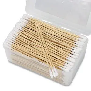 500PCS 6" Cotton Swabs in Storage Box - Long Cotton Swab with Wooden Sticks - Lint Free, Highly Absorbent Single Tipped Applicators for Makeup, Pet Care, Home Cleaning 500PCS 6" Cotton Swabs in Storage Box - Long Cotton Swab with Wooden Sticks - Lint Free, Highly Absorbent Single Tipped Applicators for Makeup, Pet Care, Home Cleaning