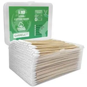 500 PCS 6 Inch Long Cotton Swabs with Wooden Sticks, Long Handle Cotton Swabs for Cleaning Electronics, Gun Care, Crafts, Detail Work and Small Parts, Reusable Storage Box 500 PCS 6 Inch Long Cotton Swabs with Wooden Sticks, Long Handle Cotton Swabs for Cleaning Electronics, Gun Care, Crafts, Detail Work and Small Parts, Reusable Storage Box