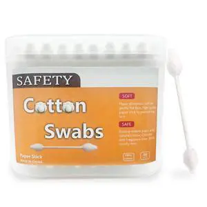 2 Packs 160pcs Safety Cotton Swabs with Large Tip, Baby Cotton Buds 2 Packs 160pcs Safety Cotton Swabs with Large Tip, Baby Cotton Buds