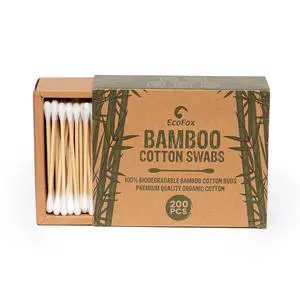 Bamboo Cotton Swabs 200 Count | Eco-Friendly & Pure Cotton Buds | Double Tipped Sticks | 100% Plant-Based & Natural | Perfect for Makeup & Nail Applications, Arts & Crafts, Removing Dust & Dirt Bamboo Cotton Swabs 200 Count | Eco-Friendly & Pure Cotton Buds | Double Tipped Sticks | 100% Plant-Based & Natural | Perfect for Makeup & Nail Applications, Arts & Crafts, Removing Dust & Dirt