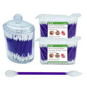 760pcs Precision Cotton Swabs packed in Acrylic swab canister with Pointed and Flattened Tip, Cosmetic Makeup Applicator(160pcs in canister, 2x300pcs in bags) (760) 760pcs Precision Cotton Swabs packed in Acrylic swab canister with Pointed and Flattened Tip, Cosmetic Makeup Applicator(160pcs in canister, 2x300pcs in bags) (760)