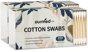 Life Cotton Swabs - Biodegradable Bamboo & Cotton, Double-Tipped Cleaning Swabs with Pointed & Round Tips, Hypoallergenic for Ear, Makeup, Eye Makeup Removal, Nail Polish Touch-Ups (500 Ct) Life Cotton Swabs - Biodegradable Bamboo & Cotton, Double-Tipped Cleaning Swabs with Pointed & Round Tips, Hypoallergenic for Ear, Makeup, Eye Makeup Removal, Nail Polish Touch-Ups (500 Ct)
