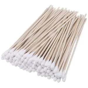 6" Cotton Swabs Wooden Handles Cotton Tipped Applicator Wood Sticks with Single Tip for Gun Cleaning, Wound Clean, Makeup, Removal Residue (500) 6" Cotton Swabs Wooden Handles Cotton Tipped Applicator Wood Sticks with Single Tip for Gun Cleaning, Wound Clean, Makeup, Removal Residue (500)