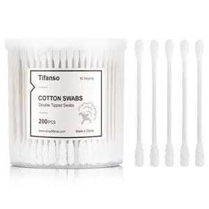200 Count Cotton Swabs, Natural Double Tipped Cotton Buds, Cruelty-Free Ear Swabs, Chlorine-Free Hypoallergenic(White) 200 Count Cotton Swabs, Natural Double Tipped Cotton Buds, Cruelty-Free Ear Swabs, Chlorine-Free Hypoallergenic(White)