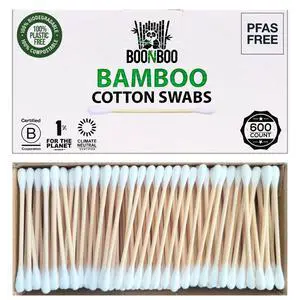 Organic Bamboo Cotton Swabs, PFAS-Free, 600 Count Organic Bamboo Cotton Swabs, PFAS-Free, 600 Count