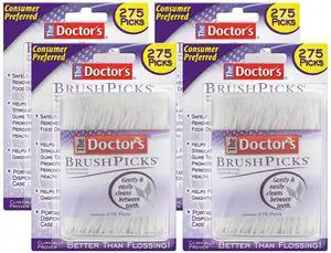 The Doctor's BrushPicks, Interdental Brushes & Dental Picks, Gently Remove Food Debris from Braces & Dental Work, 275 Count, Pack of 4 The Doctor's BrushPicks, Interdental Brushes & Dental Picks, Gently Remove Food Debris from Braces & Dental Work, 275 Count, Pack of 4