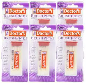 The Doctor's BrushPicks Interdental Toothpicks | 120-Picks per pack | (6-Pack) The Doctor's BrushPicks Interdental Toothpicks | 120-Picks per pack | (6-Pack)