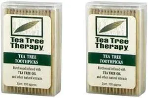 Tea Tree Therapy - Tea Tree & Menthol Toothpicks (100 Count) (2-Pack) Tea Tree Therapy - Tea Tree & Menthol Toothpicks (100 Count) (2-Pack)