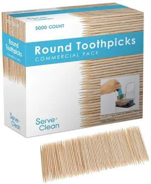 5000 Count White Birch Wood Double Point Toothpicks (NOT Bamboo) 5000 Count White Birch Wood Double Point Toothpicks (NOT Bamboo)