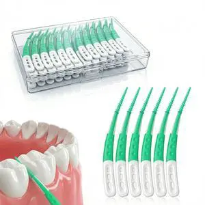 Dental Picks for Teeth Cleaning, 96 Count Disposable Tooth Picks Flossers with Convenient Carry Case, Green Dental Picks for Teeth Cleaning, 96 Count Disposable Tooth Picks Flossers with Convenient Carry Case, Green