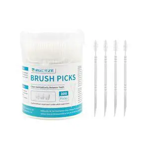 Interdental Toothpicks Brushpicks,Soft Bristle Dental Floss Picks Toothpicks,Helps Removes Plaque and Debris Between Your Teeth 300PCS Interdental Toothpicks Brushpicks,Soft Bristle Dental Floss Picks Toothpicks,Helps Removes Plaque and Debris Between Your Teeth 300PCS