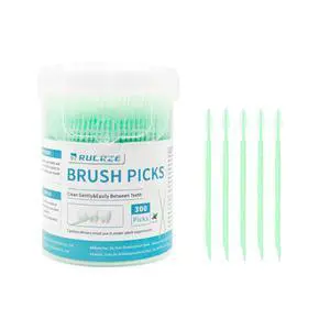 Interdental Toothpicks Brushpicks,Soft Bristle Dental Floss Picks Toothpicks,Helps Removes Plaque and Debris Between Your Teeth, Mint 300PCS Interdental Toothpicks Brushpicks,Soft Bristle Dental Floss Picks Toothpicks,Helps Removes Plaque and Debris Between Your Teeth, Mint 300PCS