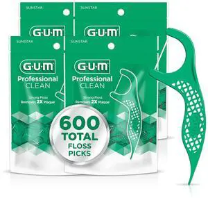 Professional Clean Dental Floss Picks, Extra-Strong Shred-Resistant Floss with Easy-Grip Handle, Fresh Mint Flavor, 150 Count (Pack of 4) 600 Total Professional Clean Dental Floss Picks, Extra-Strong Shred-Resistant Floss with Easy-Grip Handle, Fresh Mint Flavor, 150 Count (Pack of 4) 600 Total