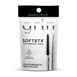 Charcoal Infused Softstx, Gentle Dental Picks, 90 Count, Soft Flexible Bristles, Textured Plaque Removing Toothpick, Minty Flavor, for Between Teeth, Refillable Hygienic Case Charcoal Infused Softstx, Gentle Dental Picks, 90 Count, Soft Flexible Bristles, Textured Plaque Removing Toothpick, Minty Flavor, for Between Teeth, Refillable Hygienic Case