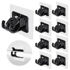 Curtain Rod Brackets No Drilling, 8 PCS Self Adhesive Curtain Rod Holder Hooks, Hangers for Bathroom Kitchen Home Bathroom & Hotel Use Curtain Rod Brackets No Drilling, 8 PCS Self Adhesive Curtain Rod Holder Hooks, Hangers for Bathroom Kitchen Home Bathroom & Hotel Use