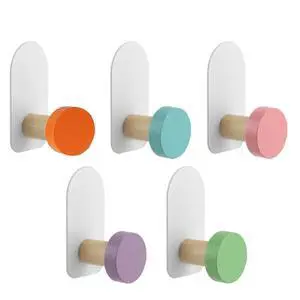 5Pcs Self-Adhesive Kids Coat Hooks, Colorful Towel Hooks Wooden Sticky Clothes Hook, Wall Mounted Children's Coat Hooks for Towel, Clothes,Backpacks and Hats(Colorful) 5Pcs Self-Adhesive Kids Coat Hooks, Colorful Towel Hooks Wooden Sticky Clothes Hook, Wall Mounted Children's Coat Hooks for Towel, Clothes,Backpacks and Hats(Colorful)