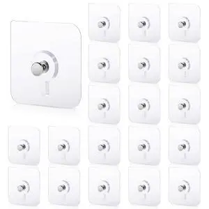 20 Pcs Self Adhesive Wall Hooks No Drill Hooks for Hanging, No-Trace Sticker Frame Hangers Without Nails for Mount Wall Shelf, Heavy Duty Adhesive Wall Hooks for Kitchen, Bathroom 20 Pcs Self Adhesive Wall Hooks No Drill Hooks for Hanging, No-Trace Sticker Frame Hangers Without Nails for Mount Wall Shelf, Heavy Duty Adhesive Wall Hooks for Kitchen, Bathroom