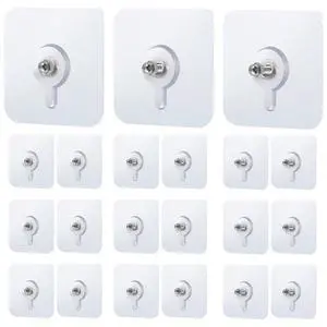 20 PCS Self Adhesive Wall Mount Non-Trace Screw Hook Stickers 20 PCS Self Adhesive Wall Mount Non-Trace Screw Hook Stickers