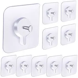 Adhesive Hooks for Wall(13lb Max), Wall Hangers Without Nails for Photos Frames, Utility Waterproof and Oil Resistant Self Adhesive Hooks for Kitchen, Bathroom, Home and Office -10 Pack Adhesive Hooks for Wall(13lb Max), Wall Hangers Without Nails for Photos Frames, Utility Waterproof and Oil Resistant Self Adhesive Hooks for Kitchen, Bathroom, Home and Office -10 Pack