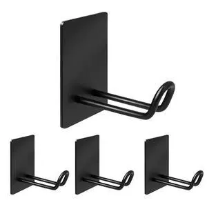 Self Adhesive Hooks Heavy Duty, Large Stainless Steel Towel Hooks, No Drill Sticky Hooks, Long Stick on Shower Wall Hooks for Hanging Hat Coat Key Headphone (Black(4Pcs)) Self Adhesive Hooks Heavy Duty, Large Stainless Steel Towel Hooks, No Drill Sticky Hooks, Long Stick on Shower Wall Hooks for Hanging Hat Coat Key Headphone (Black(4Pcs))