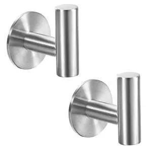 Adhesive Brushed Nickel SUS304 Stainless Steel Towel Hooks Heavy Duty Waterproof, Self-Adhesive Coat Robe Hook for Bathroom, Kitchen, Hotel (2-Pack) Adhesive Brushed Nickel SUS304 Stainless Steel Towel Hooks Heavy Duty Waterproof, Self-Adhesive Coat Robe Hook for Bathroom, Kitchen, Hotel (2-Pack)