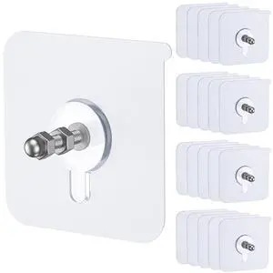 20 Pcs Self Adhesive Picture Hooks, 26.5 lbs Load No Drill Screw Stickers Heavy Duty Picture Hangers Without Nails, 16 mm No Nails Wall Hooks for Hanging, Sticky Hook for Bathroom Kitchen 20 Pcs Self Adhesive Picture Hooks, 26.5 lbs Load No Drill Screw Stickers Heavy Duty Picture Hangers Without Nails, 16 mm No Nails Wall Hooks for Hanging, Sticky Hook for Bathroom Kitchen