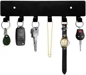 GTK Key Holder for Wall, Key Hooks with 6 Hooks, Wall Mounted Key Holder for Hallway, Self Adhesive Key Rack(Black) GTK Key Holder for Wall, Key Hooks with 6 Hooks, Wall Mounted Key Holder for Hallway, Self Adhesive Key Rack(Black)