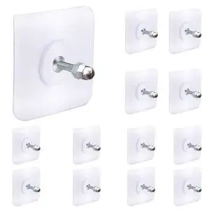 13 Pack Wall Hooks for Hanging,Screw Free Sticker for Mount Wall Shelf, 2 in 1 Reusable Adhesive Hooks Heavy Duty, Waterproof Rustproof and Oilproof for Kitchen, Bathroom, Home, Office(16mm) 13 Pack Wall Hooks for Hanging,Screw Free Sticker for Mount Wall Shelf, 2 in 1 Reusable Adhesive Hooks Heavy Duty, Waterproof Rustproof and Oilproof for Kitchen, Bathroom, Home, Office(16mm)