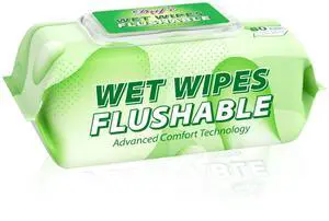 Wipes for Adult Wet Wipes,80 Count Unscented Toilet Wipes Flushable, No Alcohol & 100% Plant Based Fibers, Septic and Sewer Safe pack of 1 Wipes for Adult Wet Wipes,80 Count Unscented Toilet Wipes Flushable, No Alcohol & 100% Plant Based Fibers, Septic and Sewer Safe pack of 1