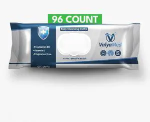 Body Wipes for Adults, XL for full Body, Adult and Elderly, Alcohol-Free Incontinence, Paraben Free, Fragrance-Free, Vitamin E, Provitamin B5-11'' x 8'' (96 Count - Single Pack) Body Wipes for Adults, XL for full Body, Adult and Elderly, Alcohol-Free Incontinence, Paraben Free, Fragrance-Free, Vitamin E, Provitamin B5-11'' x 8'' (96 Count - Single Pack)
