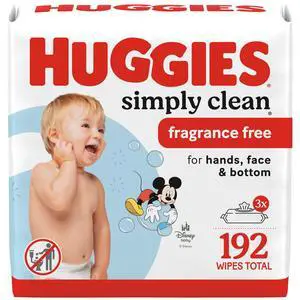 Simply Clean Unscented Baby Diaper Wipes, 3 Flip-Top Packs (192 Wipes Total), Packaging May Vary Simply Clean Unscented Baby Diaper Wipes, 3 Flip-Top Packs (192 Wipes Total), Packaging May Vary