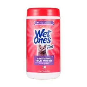 Wet Ones for Cats Freshening Wipes, Multi-Purpose Cat Grooming Wipes with Aloe Vera, Helps Remove Dirt, Odor, and Dander Between Baths, Fresh Scent, 50 Count Wet Ones for Cats Freshening Wipes, Multi-Purpose Cat Grooming Wipes with Aloe Vera, Helps Remove Dirt, Odor, and Dander Between Baths, Fresh Scent, 50 Count