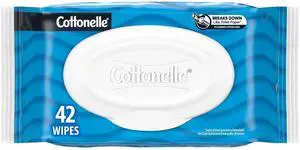 Cottonelle Flushable Wet Wipes for Adults, 1 Flip-Top Pack, 42 Wipes, Alcohol-Free, Plastic Free Cottonelle Flushable Wet Wipes for Adults, 1 Flip-Top Pack, 42 Wipes, Alcohol-Free, Plastic Free