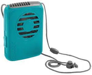 Battery Powered Deluxe Necklace Fan For Personal Cooling With Adjustable Lanyard (Teal) Battery Powered Deluxe Necklace Fan For Personal Cooling With Adjustable Lanyard (Teal)