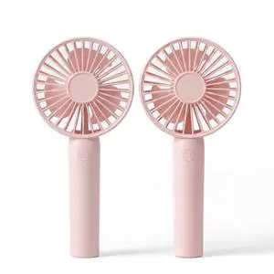 Portable Handheld Fan 2 Pack, USB Rechargeable Mini Fan, Ultra Quiet, 3 Speeds with Phone Holder Base, All Day Battery for Outdoor Indoor (Pink) Portable Handheld Fan 2 Pack, USB Rechargeable Mini Fan, Ultra Quiet, 3 Speeds with Phone Holder Base, All Day Battery for Outdoor Indoor (Pink)