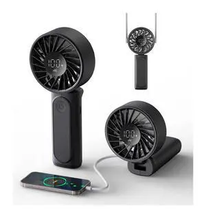 Handheld Fan, Portable Fan, 4000mAh Rechargeable Personal, 180° Foldable Mini Desk Fan with 6 Wind Speed, LCD Digital Display, Lanyard as Neck, Ultra Quiet, Pocket Size for Indoor Outdoor Handheld Fan, Portable Fan, 4000mAh Rechargeable Personal, 180° Foldable Mini Desk Fan with 6 Wind Speed, LCD Digital Display, Lanyard as Neck, Ultra Quiet, Pocket Size for Indoor Outdoor