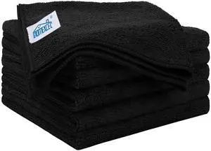 Black Microfiber Cleaning Cloth 6 Pack, 12.5 x 12.5 inch Microfiber Towels for Cars, Ultra Absorbent Car Washing Cloth, Lint Free Streak Free Cleaning Rags for Car, Kitchen, and Window Black Microfiber Cleaning Cloth 6 Pack, 12.5 x 12.5 inch Microfiber Towels for Cars, Ultra Absorbent Car Washing Cloth, Lint Free Streak Free Cleaning Rags for Car, Kitchen, and Window