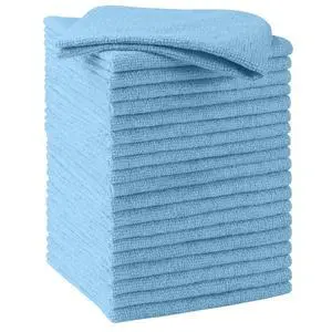 Blue Microfiber Cleaning Cloths, 20 Pack Cleaning Rags - Lint Free & Scratch-Free Microfiber Towels for Cars, House & Kitchen, Absorbent Cleaning Towels, 11.5 x 11.5 Inch Blue Microfiber Cleaning Cloths, 20 Pack Cleaning Rags - Lint Free & Scratch-Free Microfiber Towels for Cars, House & Kitchen, Absorbent Cleaning Towels, 11.5 x 11.5 Inch