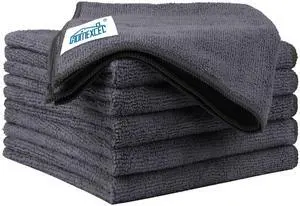 Grey Microfiber Cleaning Cloth 6 Pack, 12.5 x 12.5 inch Microfiber Towels for Cars, Ultra Absorbent Car Washing Cloth, Lint Free Streak Free Cleaning Rags for Car, Kitchen, and Window Grey Microfiber Cleaning Cloth 6 Pack, 12.5 x 12.5 inch Microfiber Towels for Cars, Ultra Absorbent Car Washing Cloth, Lint Free Streak Free Cleaning Rags for Car, Kitchen, and Window