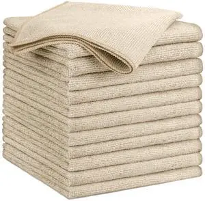 Brown Microfiber Cleaning Cloth,12PK Reusable Cleaning Rags, Highly Absorbent Shop Rags Bulk, All-Purpose Car Cleaning Towels for TV Screen, Kitchen, Bathroom, Restaurant Garage, 14"X12" Brown Microfiber Cleaning Cloth,12PK Reusable Cleaning Rags, Highly Absorbent Shop Rags Bulk, All-Purpose Car Cleaning Towels for TV Screen, Kitchen, Bathroom, Restaurant Garage, 14"X12"