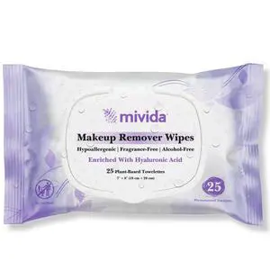 Hypoallergenic Makeup Remover Wipes with Hyaluronic Acid, Dermatologist Tested Alcohol Free & Fragrance Free make up wipes, Travel Friendly 25 Count Hypoallergenic Makeup Remover Wipes with Hyaluronic Acid, Dermatologist Tested Alcohol Free & Fragrance Free make up wipes, Travel Friendly 25 Count