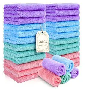 28 Pack Makeup Remover Cloths, Super Soft Premium Coral Velvet Facial Cleansing Towels 7x7 Inch, Highly Absorbent Microfiber Reusable Washcloths for Face, Eye, Lips 28 Pack Makeup Remover Cloths, Super Soft Premium Coral Velvet Facial Cleansing Towels 7x7 Inch, Highly Absorbent Microfiber Reusable Washcloths for Face, Eye, Lips