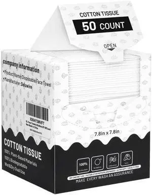 Disposable Face Towels 7.8"×7.8", 50 Count Ultra Soft Thick Biodegradable Facial Towels, Plant Fiber Dry Wipes for Sensitive Skin, Makeup Remover & Face Cleansing, Skin Friendly Washcloths for Travel Disposable Face Towels 7.8"×7.8", 50 Count Ultra Soft Thick Biodegradable Facial Towels, Plant Fiber Dry Wipes for Sensitive Skin, Makeup Remover & Face Cleansing, Skin Friendly Washcloths for Travel