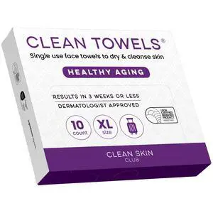 Healthy Aging Clean Towels® XL, Travel Pack, Smooths Fine Lines Wrinkles & Texture, Disposable Face Towels, Anti-Aging Dry Wipes, TSA-Approved Travel Essential (10 Count) Healthy Aging Clean Towels® XL, Travel Pack, Smooths Fine Lines Wrinkles & Texture, Disposable Face Towels, Anti-Aging Dry Wipes, TSA-Approved Travel Essential (10 Count)