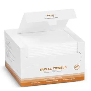 Face Towels,Facial Towels,25 Ct Disposable Face Towel,9.8"X9.8"Face Cloths,Makeup Remover Face Towelettes Disposable,Disposable Face Cloths for Sensitive Skin,USDA Biobased Clean Face Towel Face Towels,Facial Towels,25 Ct Disposable Face Towel,9.8"X9.8"Face Cloths,Makeup Remover Face Towelettes Disposable,Disposable Face Cloths for Sensitive Skin,USDA Biobased Clean Face Towel